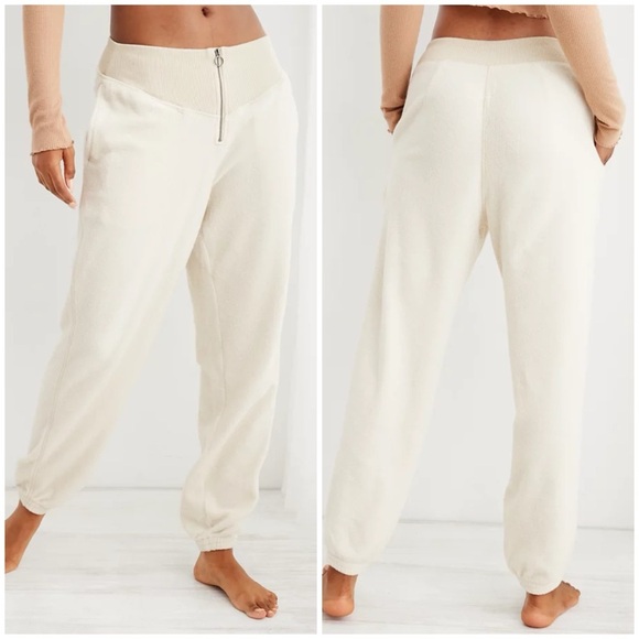 aerie Pants - Aerie Sherpa Fleece Corset Jogger